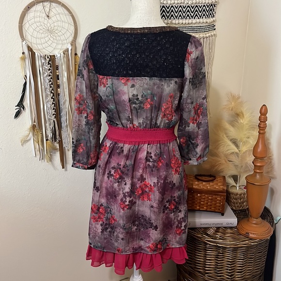 LuLumari Anthropologie Mini Peasant Style  Dress/ Size Small - Picture 6 of 11